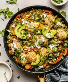 One Pan Green Chicken and Rice (Arroz con Pollo Verde)