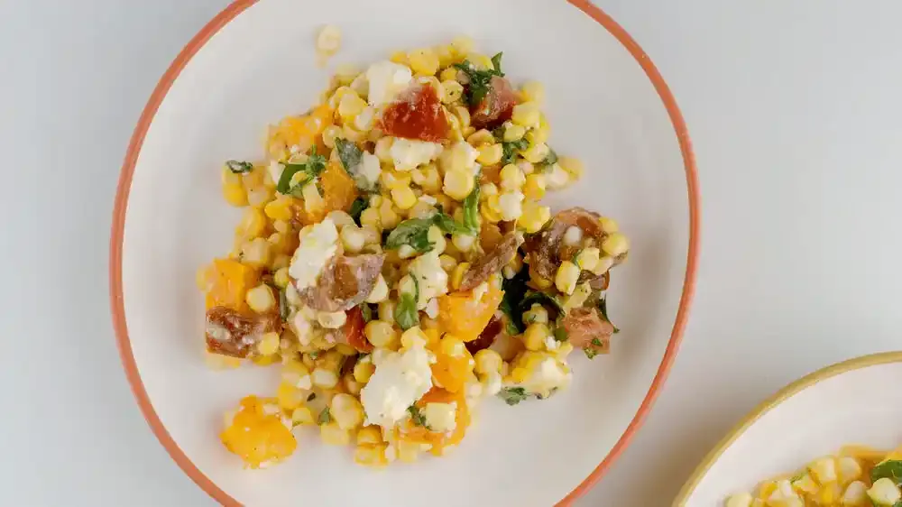Corn & Heirloom Tomato Salad with Honey-Herb Vinaigrette