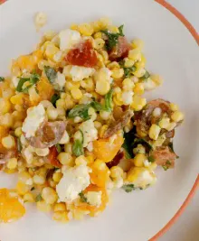 Corn & Heirloom Tomato Salad with Honey-Herb Vinaigrette