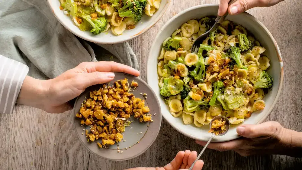 Lemony Orecchiette with Sesame Pangrattato