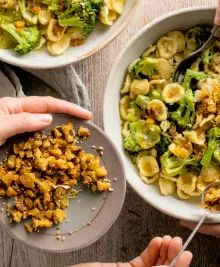 Lemony Orecchiette with Sesame Pangrattato
