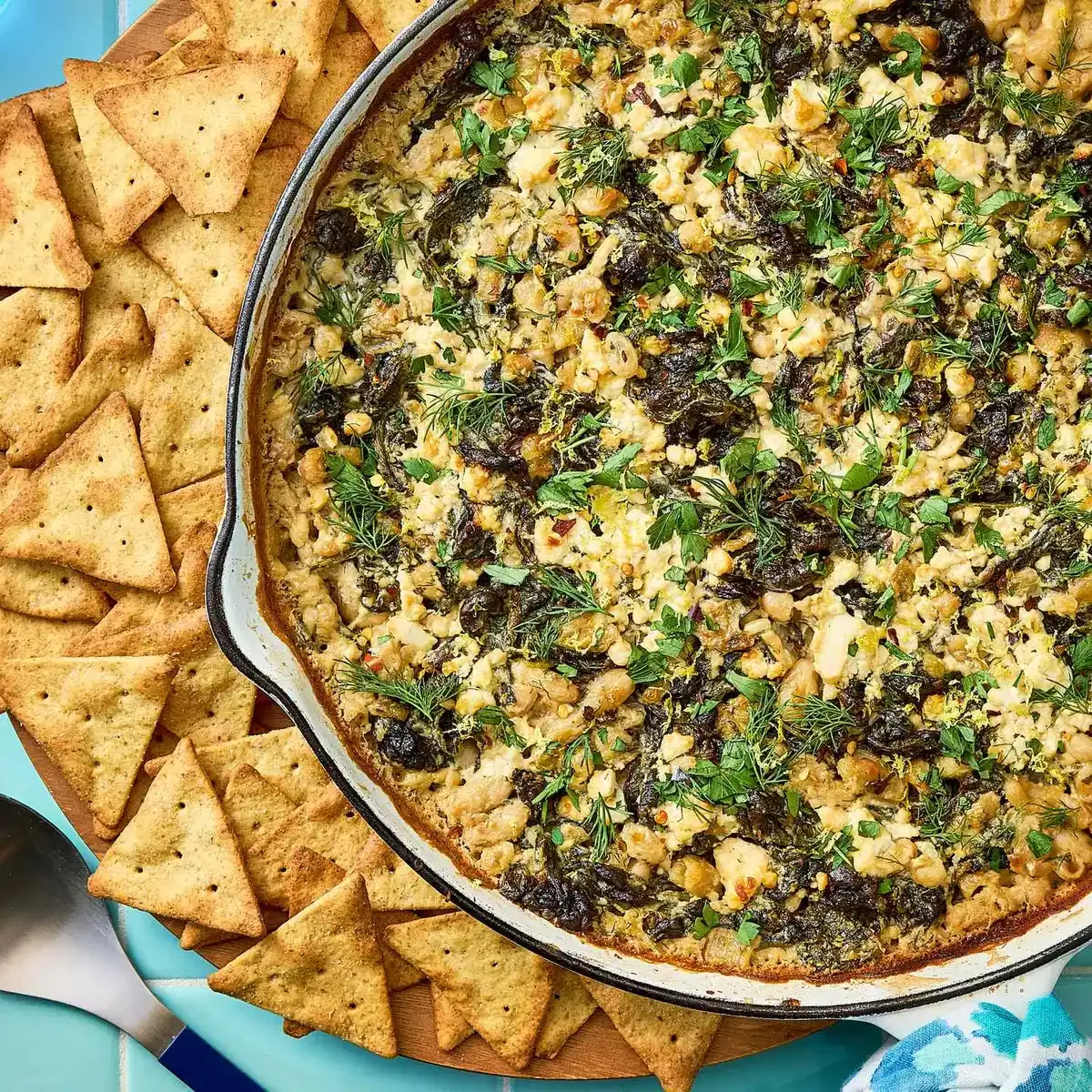 Spanakopita-Inspired Skillet Beans